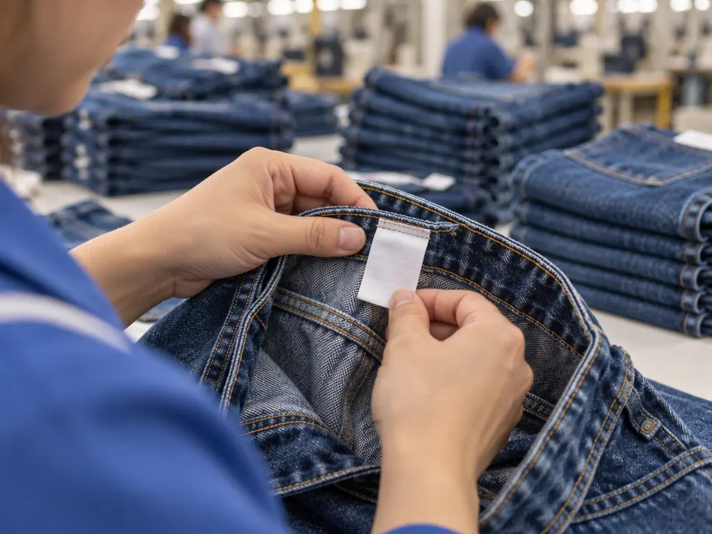 CGTQS inspector checking a garment care label